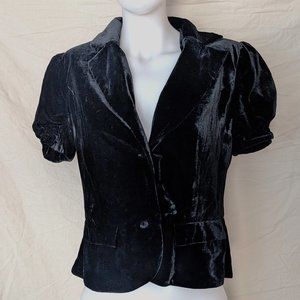 Newport News Puff Sleeve Velvet Top